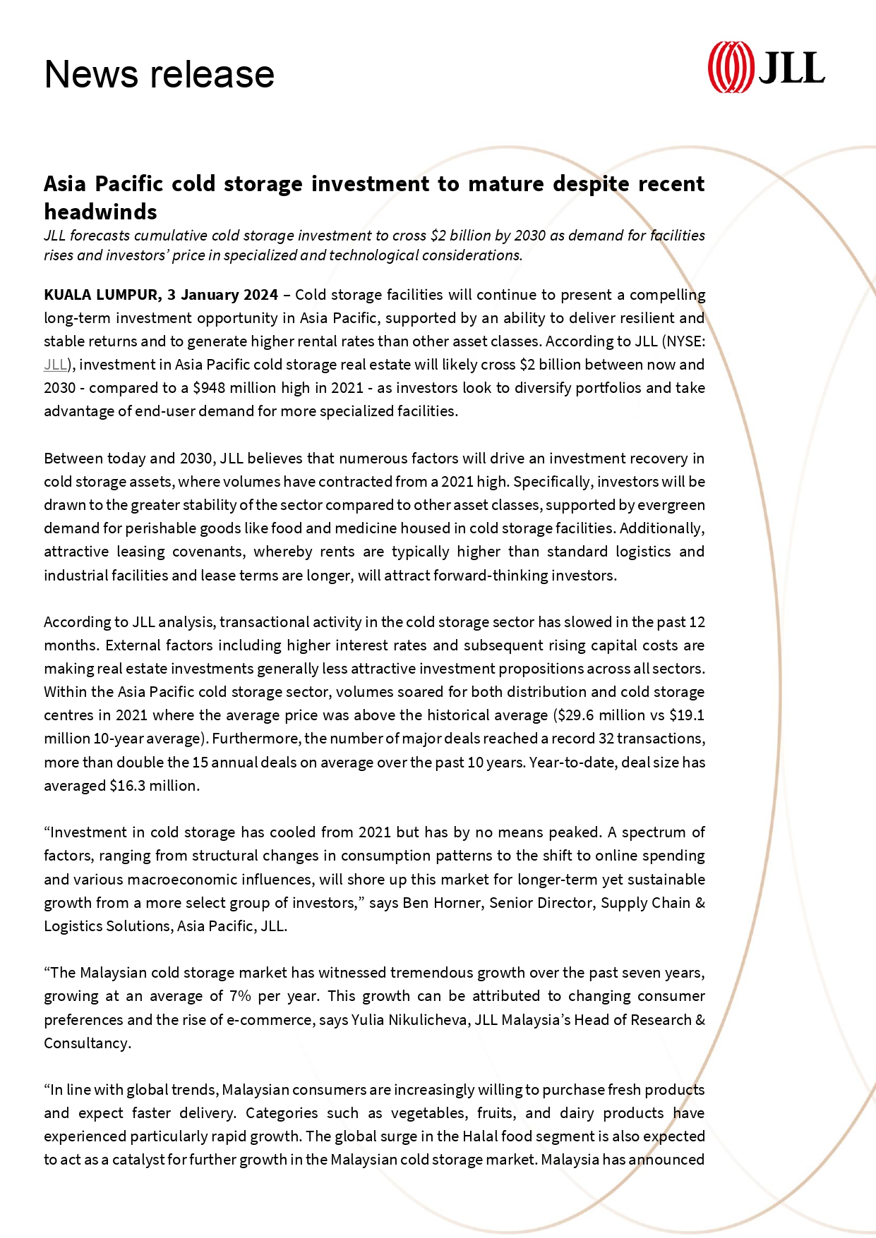 JLL Cold chain, unlocked The cold storage opportunity in Asia Pacific